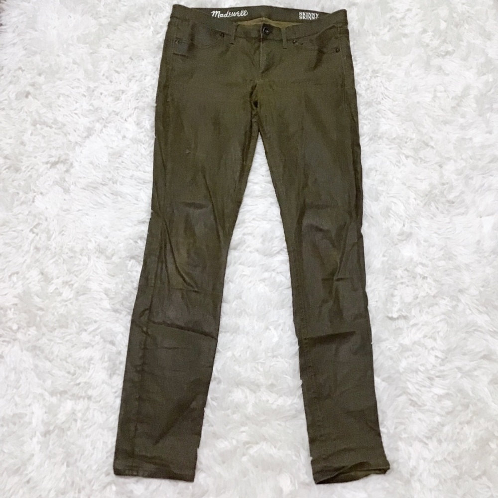 Madewell Green Faux Leather Skinnies